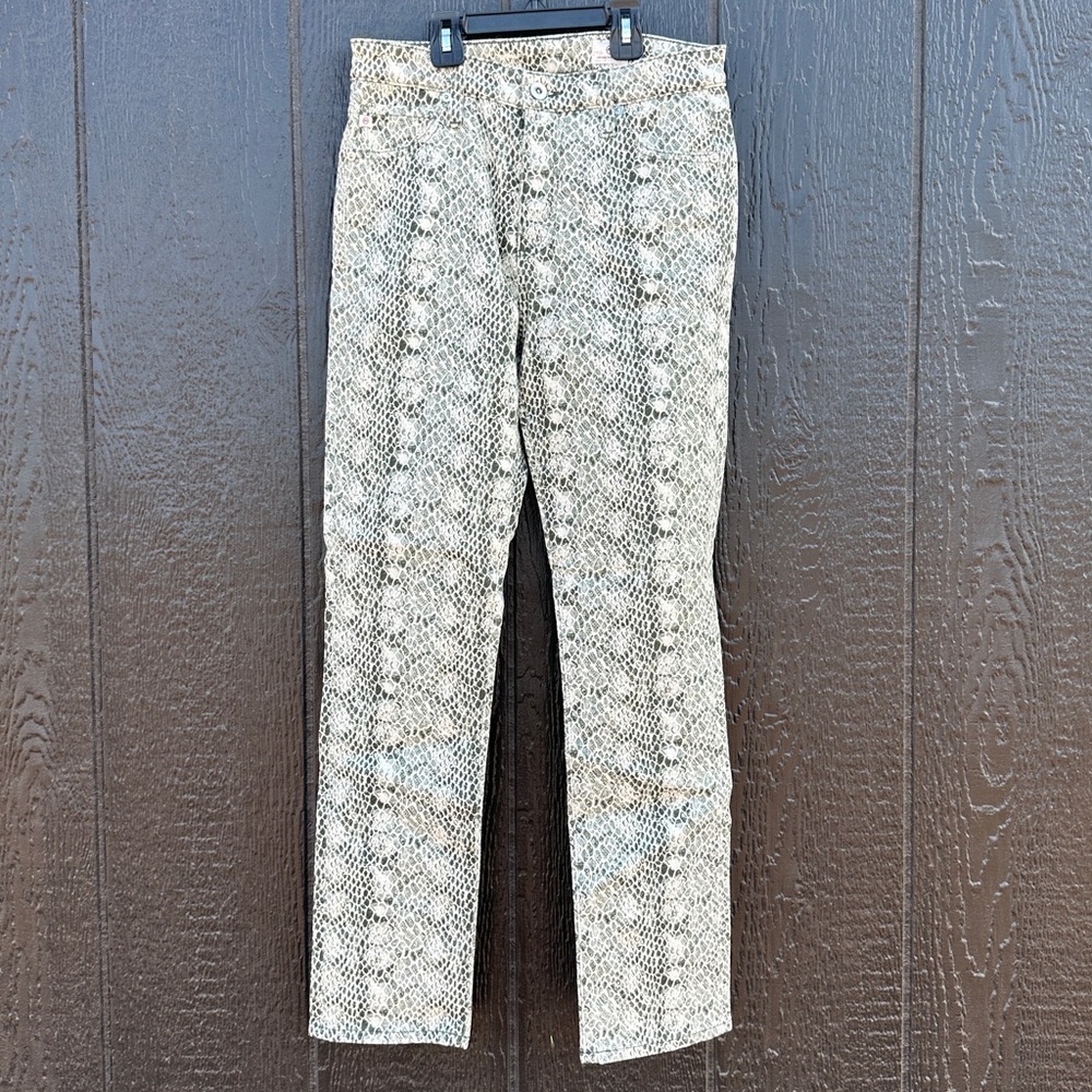 Adriano Goldschmied 28R Jeans Pants Python Snake Pattern Mari High Rise Straight - Picture 2 of 13